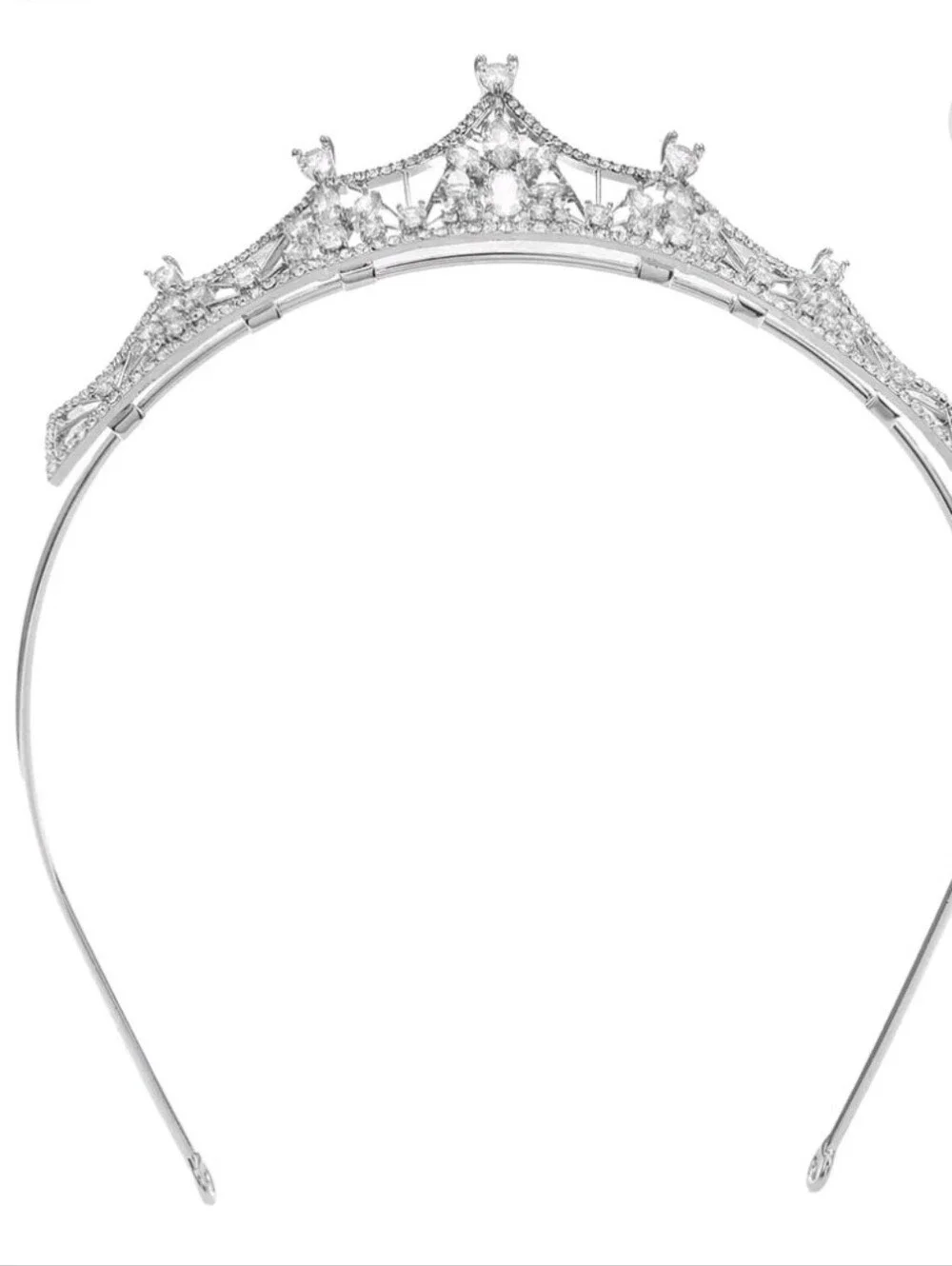 Believe by Brilliance Dazzling Fine Silver Plated Cubic Zirconia Tiara Silver 1